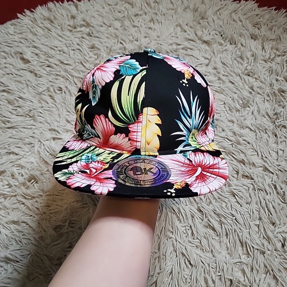 BK Caps Original Snapbacks Hat Floral Tropical Hibiscus OSFM Cotton Unisex ✨️💫